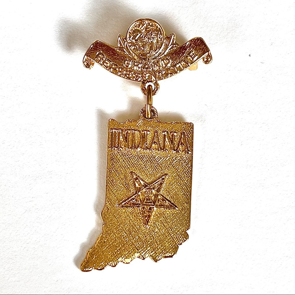 Rare Vintage Indiana State Gold Pin Brooch